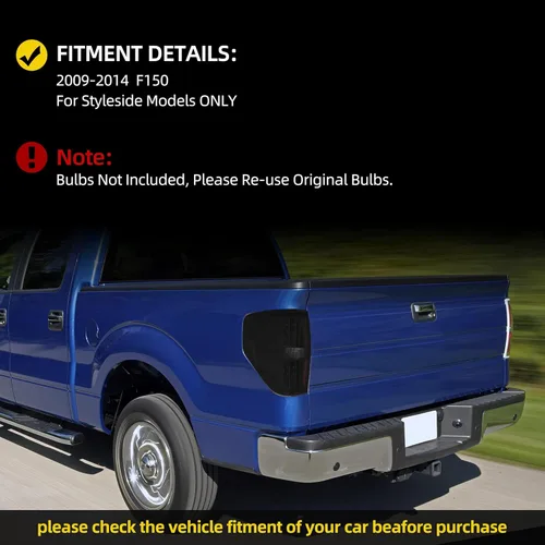 Miniatura 7 de DWVO Conjunto de luz trasera compatible con Ford F150 Styleside 09-14 2009 2010 2011 2012 2013 2014 luces traseras de repuesto para camioneta
