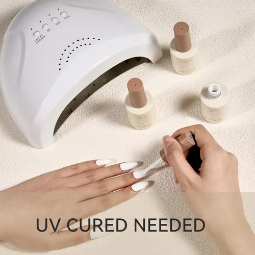 Miniatura 5 de MEGIOR Esmalte de uñas de gel blanco de 0.5 fl oz, color blanco antiguo, secado con luz UV, esmalte de gel francés, arte de uñas, salón de manicura