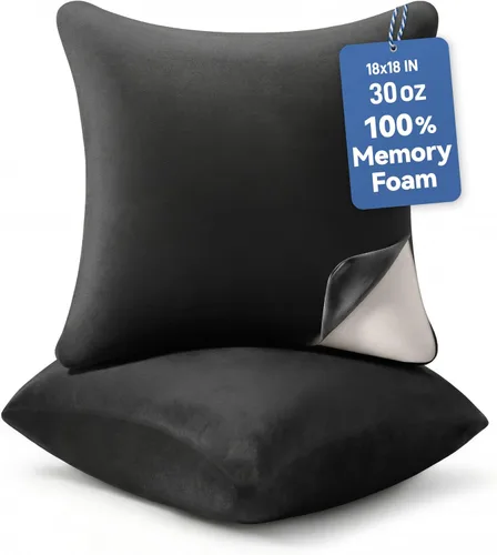 Miniatura 9 de AM AEROMAX 18x18 Inch Memory Foam Pillow Insert, Firm & Fluffy Square Throw Pillow for Couch and Bed, Premium Decorative Stuffer, Heavy Duty &