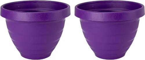 Miniatura 7 de The HC Companies Rings Maceta para Flores - Maceta de riego automático para hierbas y más – Maceta redonda ligera para exteriores e interiores