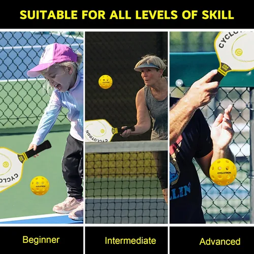 Miniatura 6 de cyclotron 6-Pack Premium Pickleball Balls - USAP Approved, 40 Holes Outdoor/Indoor Pickle Balls with Bag, Perfectly Balanced, High Bounce True
