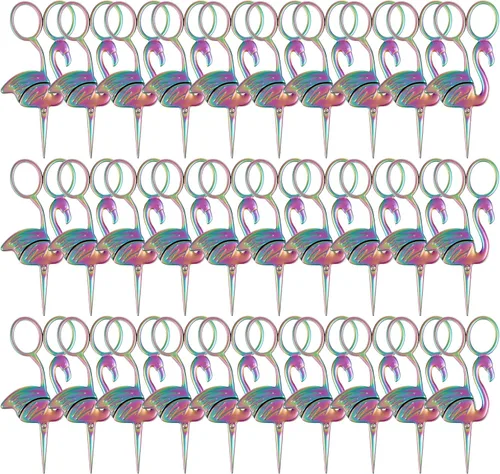 Miniatura 38 de JubileeYarn - Tijeras para bordar, diseño de flamenco, color rosa, 1 par Rosa flamenco