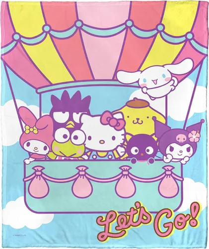 Miniatura 9 de Northwest Hello Kitty - Manta de seda táctil, 50 x 60 pulgadas, amigos de la playa
