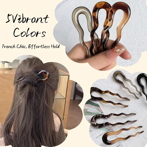Miniatura 3 de Horquillas para el cabello francés, horquillas en forma de U, horquillas francesas para moños de mujer, accesorios para el cabello para mujeres