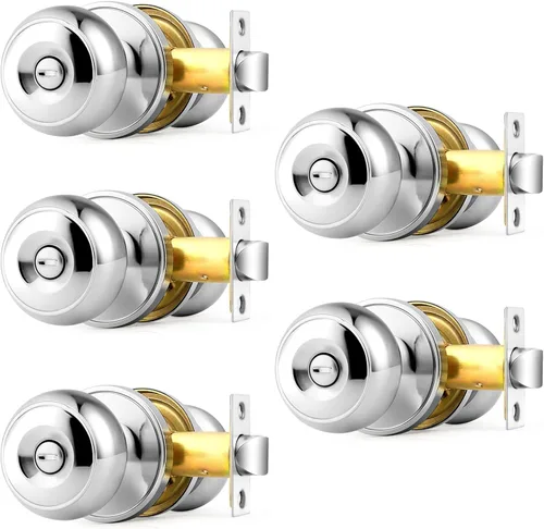 Miniatura 25 de Probrico - Perillas de puerta de negro mate, manijas de puerta con cerradura y perilla, manijas de puerta interior sin llave para baño y dormitorio