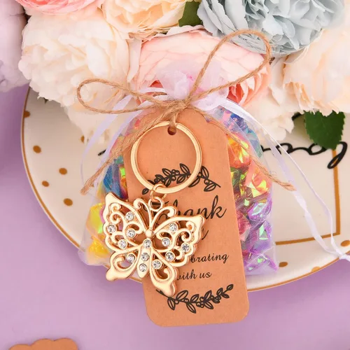 Miniatura 6 de 24 llaveros de mariposa con diseño de mariposa para despedida de soltera, llaveros con forma de mariposa para invitados de boda, fiesta, baby