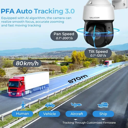 Miniatura 4 de 4K PTZ PoE IP Cámara Cúpula de Alta Velocidad para Exteriores - Zoom Óptico de 25x (5-125mm), Seguimiento Automático PFA, Detección de Cara IVS