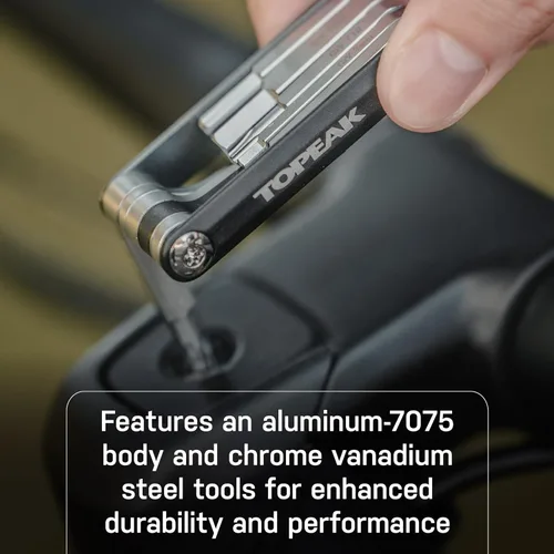 Miniatura 4 de Topeak Nano 11 Multiherramienta – Herramienta compacta de alta calidad mecanizada CNC para bicicleta con 11 funciones, cuerpo de aluminio 7075
