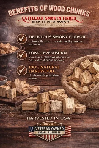 Miniatura 2 de Cattleack Smok'in Tinder Trozos de madera para ahumar carne, eleva tu barbacoa con trozos de parrilla de primera calidad, aproximadamente 10 libras