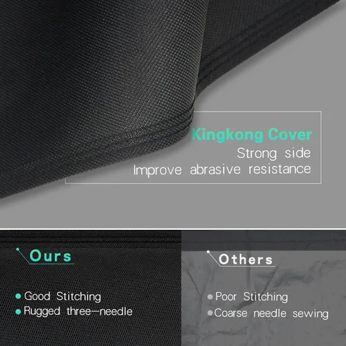 Miniatura 6 de Kingkong 7105 Premium Cover para parrillas de gas Weber serie 210 con ambas colapsadas (no apto para Spirit II E-210), color negro