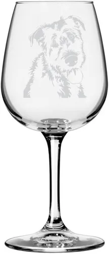 Miniatura 452 de Copa de vino de 12.75 onzas con diseño de perro grabado