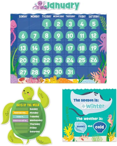 Miniatura 13 de Creative Teaching Press Bold & Bright - Juego de calendario, tablón de anuncios CTP y exhibición para el aula, 67 piezas
