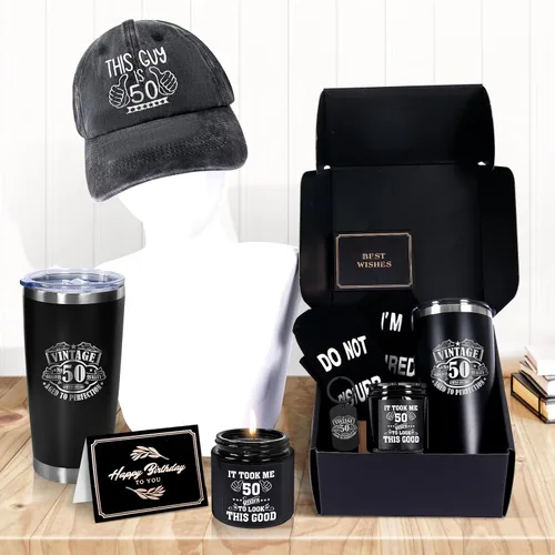 Miniatura 5 de AYGE Regalos de 50 cumpleaños para hombres, compañeros de trabajo, profesores, jefes, amigos, papá, incluye vaso aislado de 20 onzas, caja de regalo