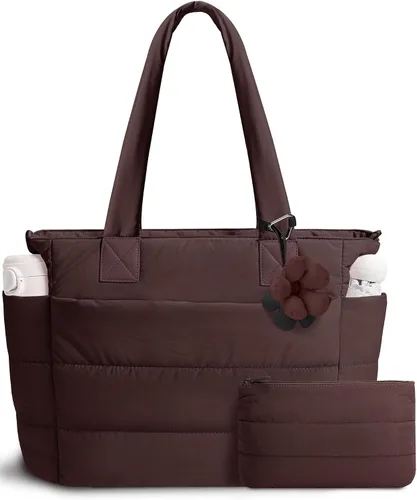 Miniatura 18 de Bolso de mano acolchado para mujer, bolso grande de enfermera, bolso de hombro con cremallera para trabajo y viajes