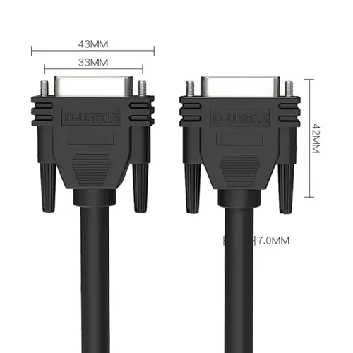 Miniatura 3 de Cable de extensión serie DB15 RS232 de 10 pies 28AWG DB15 de 15 pines, hembra a hembra, conector chapado en oro de 15 pines recto a través del cable