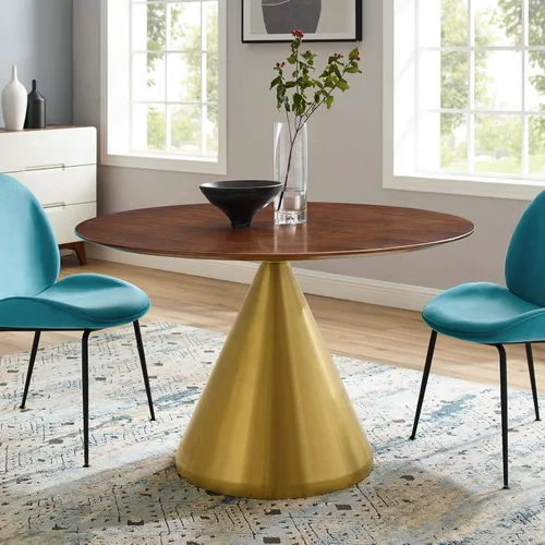 Miniatura 20 de Modway Tupelo - Mesa de comedor cuadrada de 28 pulgadas, color dorado y blanco