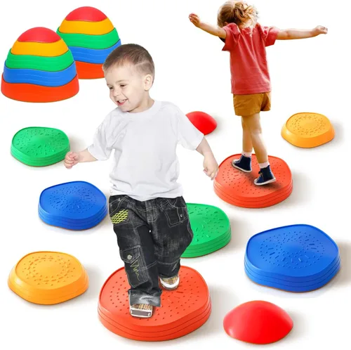 Piedras de paso para niños, piedras de río de equilibrio de plástico antideslizantes para niños, promover las habilidades de coordinación de los