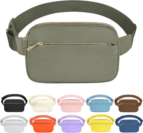 Miniatura 17 de Bolsa de Cintura Frenou Riñonera de Moda para Mujeres y Hombres, Riñonera con Correa Ajustable para Regalo, Riñonera para Viaje, Correr, Senderismo