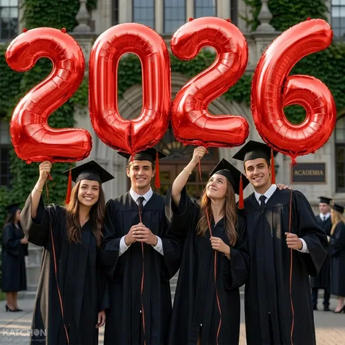 Miniatura 6 de KatchOn - Globos rojos gigantes 2023 de 40 pulgadas, globos de graduación 2023 rojos, decoraciones de fiesta de graduación 2023, globos para Rojo