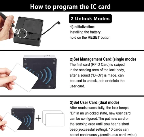 Miniatura 3 de Cerradura electrónica RFID para gabinete, cerraduras de cajón NFC inteligentes, cerradura de tarjeta oculta para muebles de madera para gabinetes