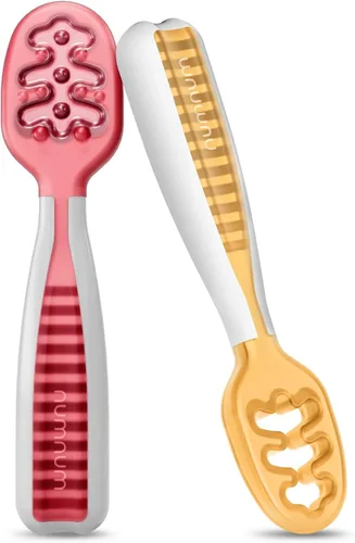 Miniatura 21 de NumNum Juego de Cucharas para Bebé, Baby Essentials Pre-Cuchara GOOtensils para 6+ Meses, Cucharas de Autoalimentación de Primera Etapa para Destete