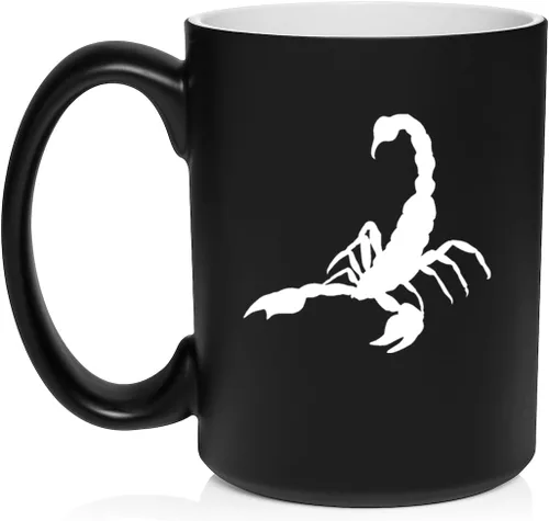 Miniatura 26 de Daylor Taza de café de cerámica Scorpion, regalo para ella, él, amigo, compañero de trabajo, esposa, esposo (11 onzas, azul)