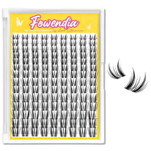Miniatura 10 de Kit de racimos de pestañas Fowendia Wanna Be 8-18mm, racimos de pestañas de manga de hadas, kit de extensión de pestañas DIY, impermeable, racimos