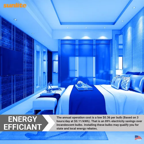 Miniatura 6 de Sunlite Foco reflector LED MR16 80856, 35 lúmenes, 3 vatios (ecualizador de bombilla halógena de 25 W) 12 V, base bi-pin GU5.3, no regulable, Azul
