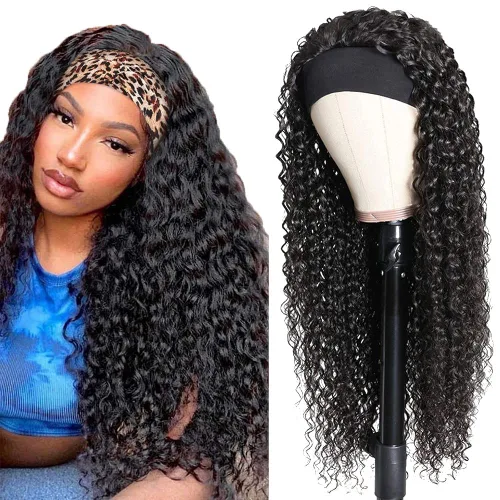 Miniatura 17 de Youngirl Peluca con Diadema de Ondas Profundas Ombré de Cabello Humano #4/27 Pelucas con Diadema Rizadas para Mujeres Negras Cabello Humano Sin