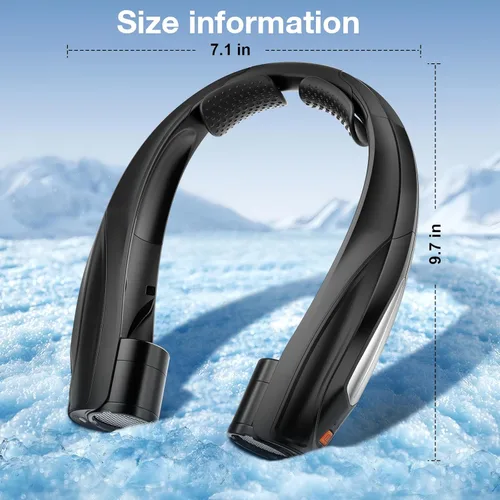 Miniatura 8 de Hionly Ventilador de cuello AI, ventilador personal portátil ajustable de 6 velocidades, recargable, batería de 6000 mAh de enfriamiento más rápido