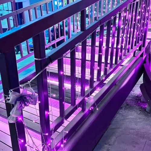 Miniatura 5 de YOLIGHT Guirnalda de luces LED de carámbano de 13 pies con controlador de función de memoria, cortina de luces de hadas para interiores, decoración