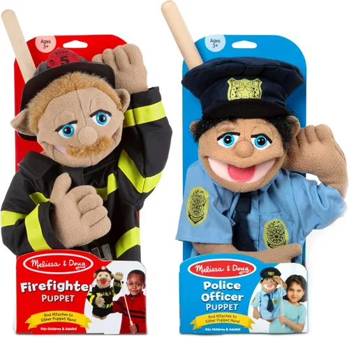 Miniatura 6 de Melissa & Doug - Paquete de marionetas, oficial de policía y bomberos