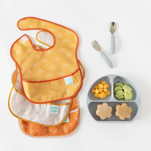 Miniatura 5 de Bumkins Baberos para niña o niño, SuperBib para bebés y niños pequeños de 6 a 24 meses, imprescindibles para comer, alimentar, suministros de A1