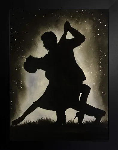 Buyartforless - Pareja de baile enmarcada en la luz de la luna por Ed Capeau Art Painting Reproducción