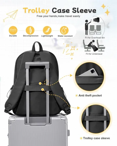 Miniatura 6 de Mochila para escuela, mochila de escuela secundaria para adolescentes, niñas y niños, Grande negro, Classic
