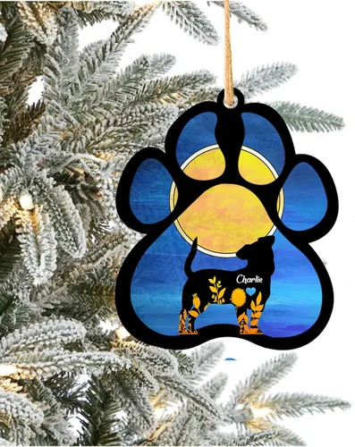 Miniatura 21 de LOVELYPOD Atrapasoles - Regalos conmemorativos de perro para amantes de los perros, una decoración de perro negro en la luna, colgantes de ventana