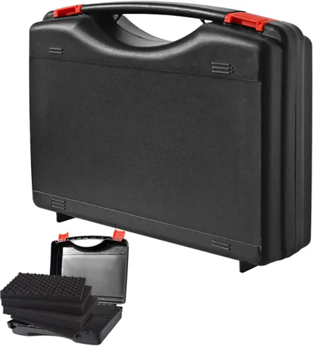 Miniatura 7 de Maletín de plástico pequeño con espuma – Maletín duro de transporte con interior de espuma de plumón, protección acolchada para almacenamiento