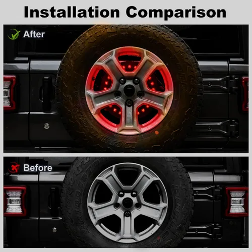 Miniatura 2 de JWWY Lámpara de luz de freno de repuesto compatible con Jeep Wrangler JL JLU JK JKU TJ 4XE 1997-2024+ accesorios exteriores, anillo de luz de freno