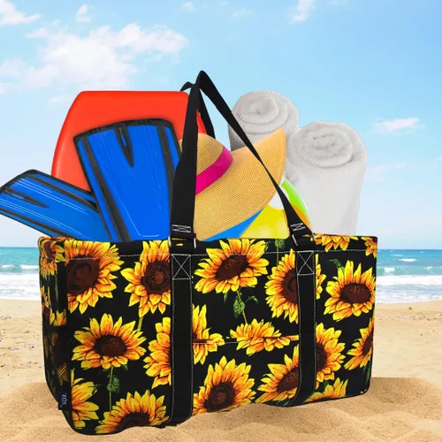 Miniatura 185 de NGIL Bolsa de comestibles reutilizable extra grande plegable de gran tamaño para comestibles, almacenamiento, picnic, playa, Bronco-negro occidental