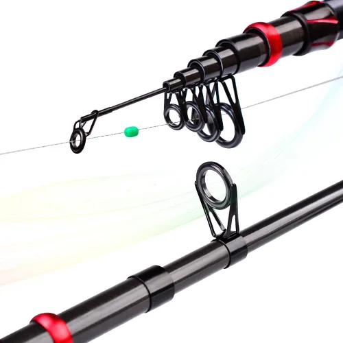 Miniatura 6 de Combo de caña de pescar y carrete, caña de pescar telescópica de fibra de carbono de 6.9 pies con combo de carrete de spinning/baitcasting, agua A