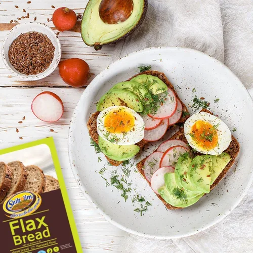 Miniatura 3 de Shibolim Pan de semillas de lino (1 libra) bajo en carbohidratos, cero carbohidratos netos por porción, apto para dieta cetogénica, rico en fibra