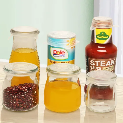 Miniatura 5 de Tapas elásticas de silicona extra pequeñas de 2 pulgadas, tapas de frasco de silicona reutilizables para ajustarse a tarros pequeños de yogur de 2