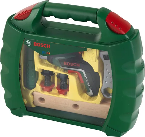 Miniatura 4 de Klein Theo 8394 Bosch Ixolino Case I con martillo, llave inglesa y mucho más I Destornillador inalámbrico Ixolino a batería I Juguete para niños