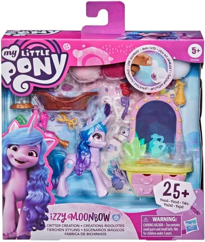 Miniatura 3 de Mi pequeño pony (My Little Pony): A New Generation Movie Story Scenes Critter Creation Izzy Moonbow - Juguete con 25 accesorios y un poni púrpura