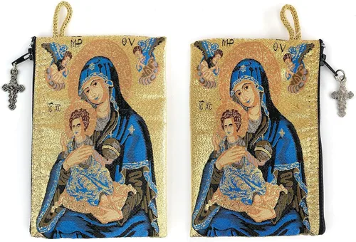Miniatura 73 de Bolsa de rosario católico, estuche de rosario de bautismo para niños con números 6:24-26, versículo de la Biblia, 4 x 6 pulgadas, joyería y monedero