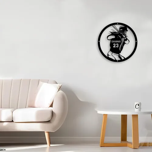 Miniatura 5 de Letrero de metal personalizado para jugador de sóftbol con luz LED, nombre y número personalizado, arte de pared de sóftbol, letrero de neón