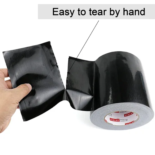 Miniatura 6 de JIALAI HOME Cinta adhesiva ancha, grado industrial negra de 5 pulgadas x 55 yardas (164 pies), 9 mil de alta resistencia, impermeable, fuerte