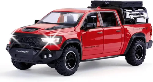 Miniatura 8 de Camión de juguete modelo de camión de juguete para niños de 3 años en adelante, camión de metal fundido a troquel con sonido y luz, camión