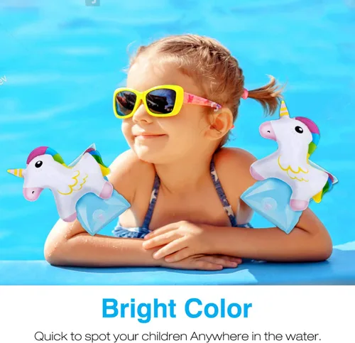 Miniatura 6 de MoKo Bandas de natación para niños, niños pequeños comienzan a nadar flotadores inflables para piscina, lindas alas de natación de dibujos animados