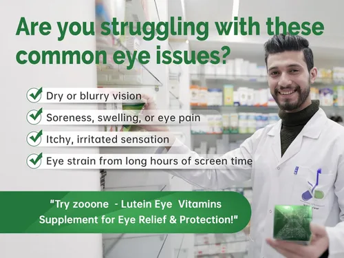 Miniatura 2 de zooone - Suplemento de vitaminas oculares de luteína para la salud macular y ojo seco, contiene luteína, zinc, vitaminas C/E y zeaxantina